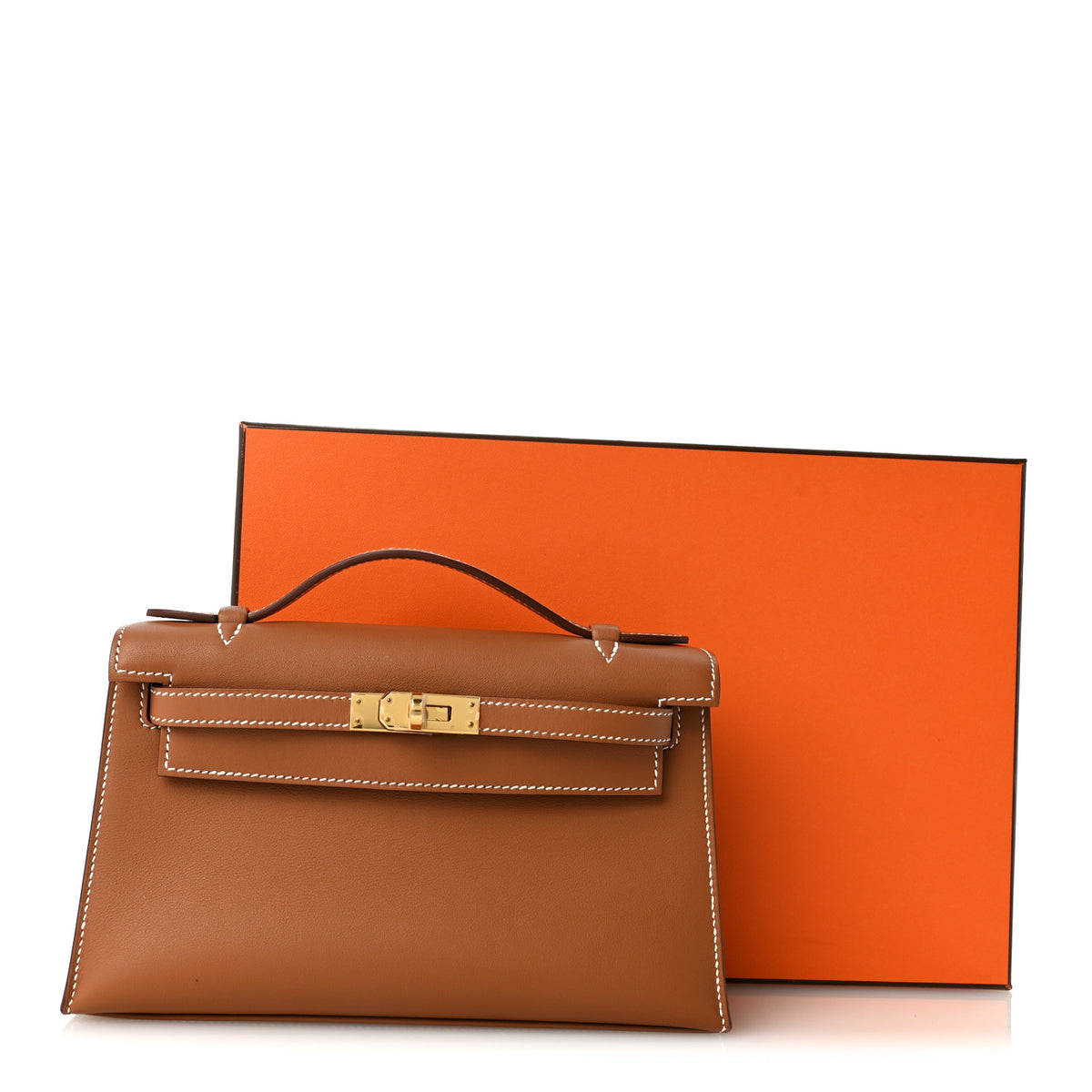 Hermes Swift Kelly Pochette Clutch Gold 11 of 11