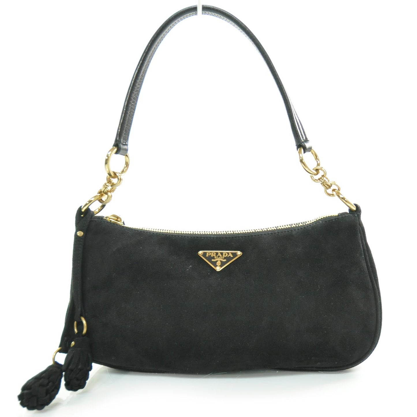 Suede Box Shoulder Bag Black