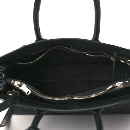 Saint Laurent Calfskin Crocodile Embossed Small Sac de Jour Black 5 of 11