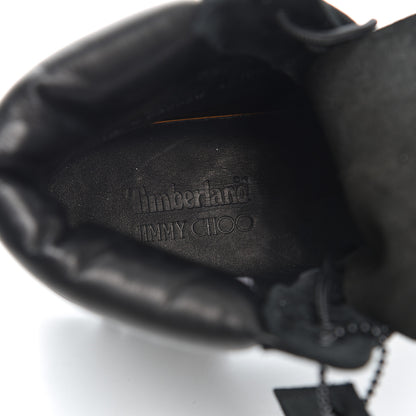 Jimmy Choo X TIMBERLAND Nubuck Glitter Womens Ankle Boots 10 Black Gunmetal 6 of 14