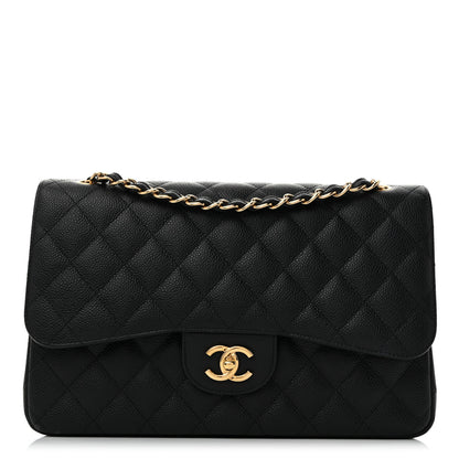 Chanel Caviar Quilted Jumbo Double Flap Black 1 of 10