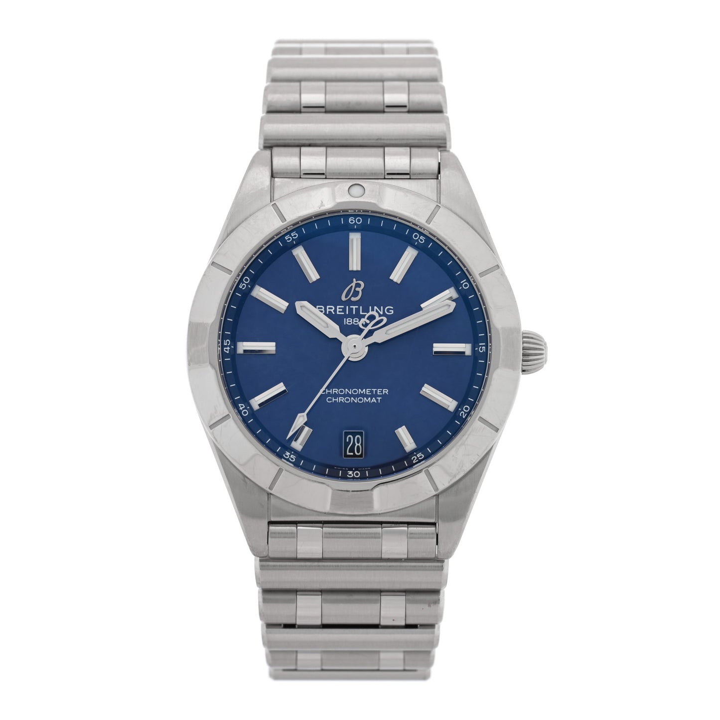 Stainless Steel 32mm Chronomat Quartz Watch Blue A77310101C1A1