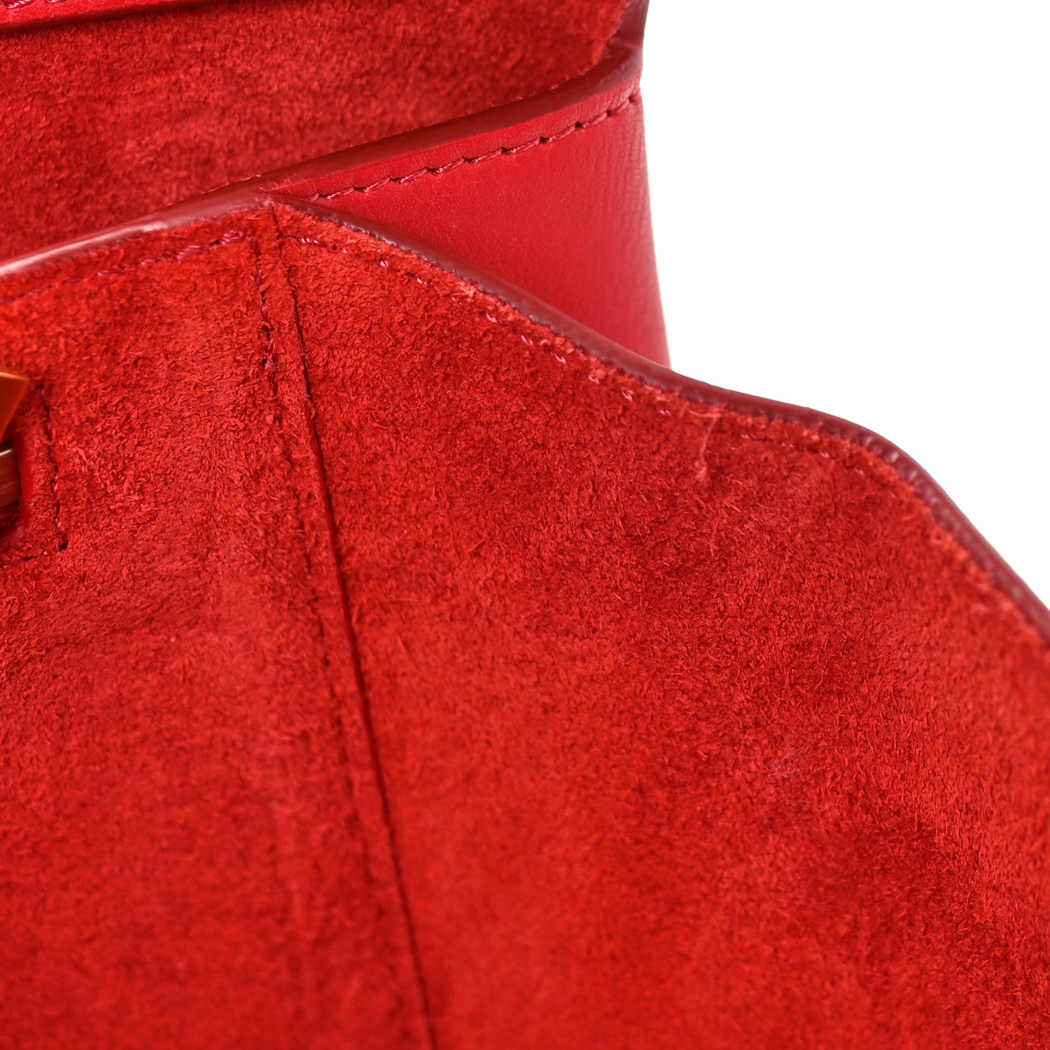 Celine Smooth Calfskin Tri-Fold Clutch on Chain Bright Red 9 of 9