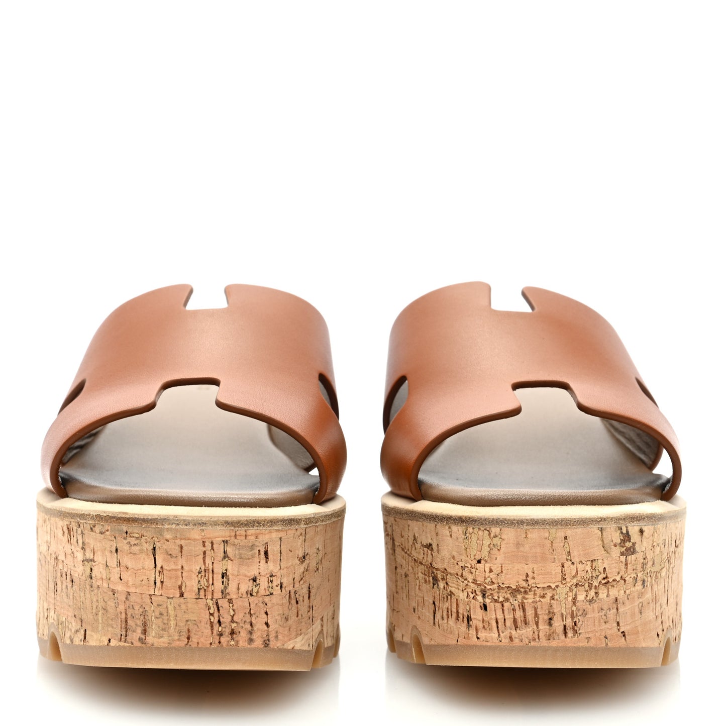 Calfskin Cork Eze 30 Sandals 37 Marron Glaise