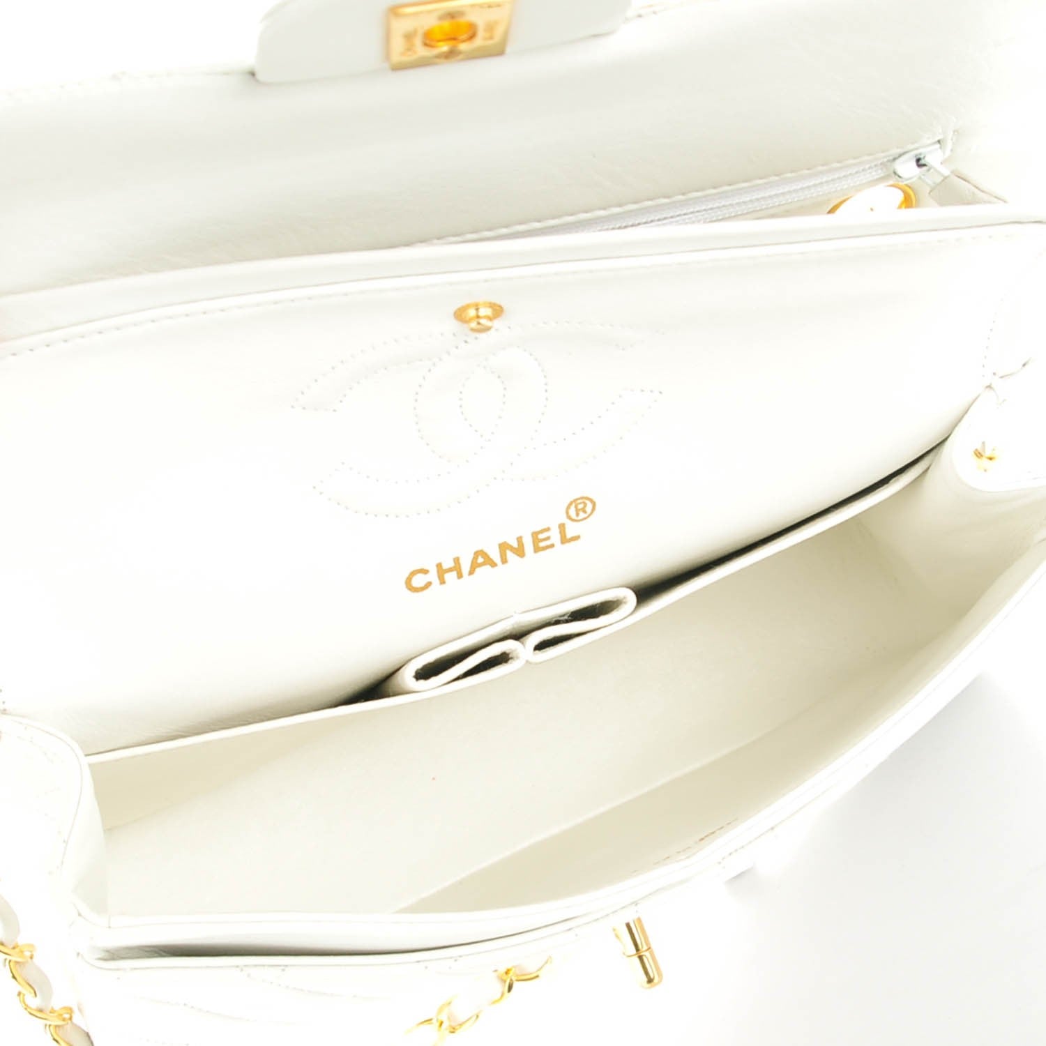 Chanel Lambskin Quilted Small Double Flap White 5 of 8