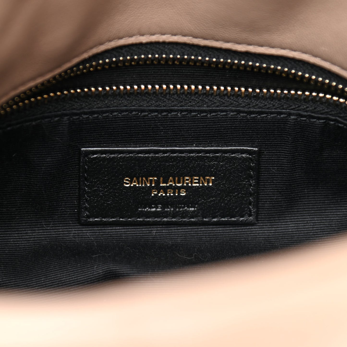Lambskin Quilted Small Loulou Puffer Monogram Chain Satchel Dark Beige
