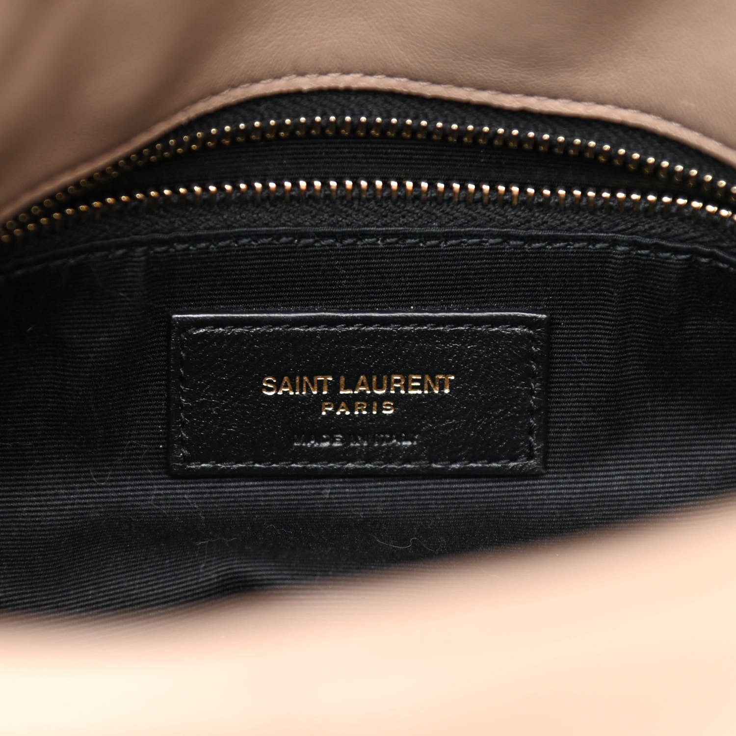 Saint Laurent Lambskin Quilted Small Loulou Puffer Monogram Chain Satchel Dark Beige 7 of 7