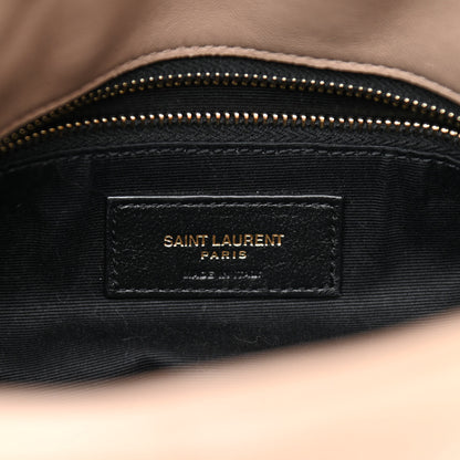 Saint Laurent Lambskin Quilted Small Loulou Puffer Monogram Chain Satchel Dark Beige 7 of 7
