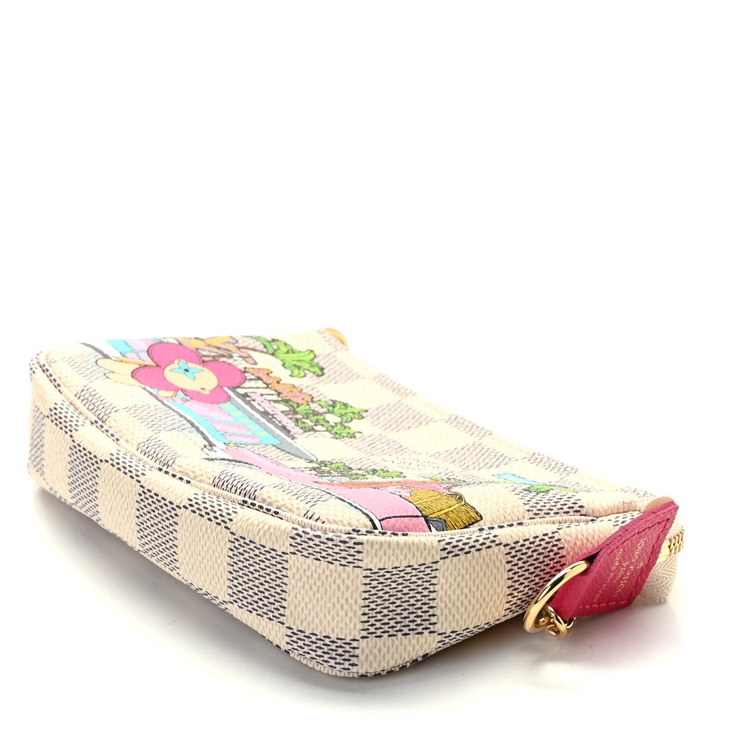 Louis Vuitton Damier Azur 2021 Christmas Animation Hollywood Mini Pochette Accessories Fuchsia 3 of 10