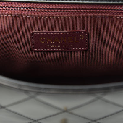 Chanel Glazed Calfskin Quilted Medium Gold Bar Top Handle Flap Black 6 of 12