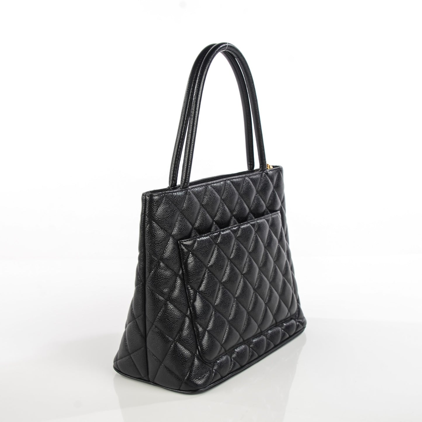 Caviar Quilted Medallion Tote Black