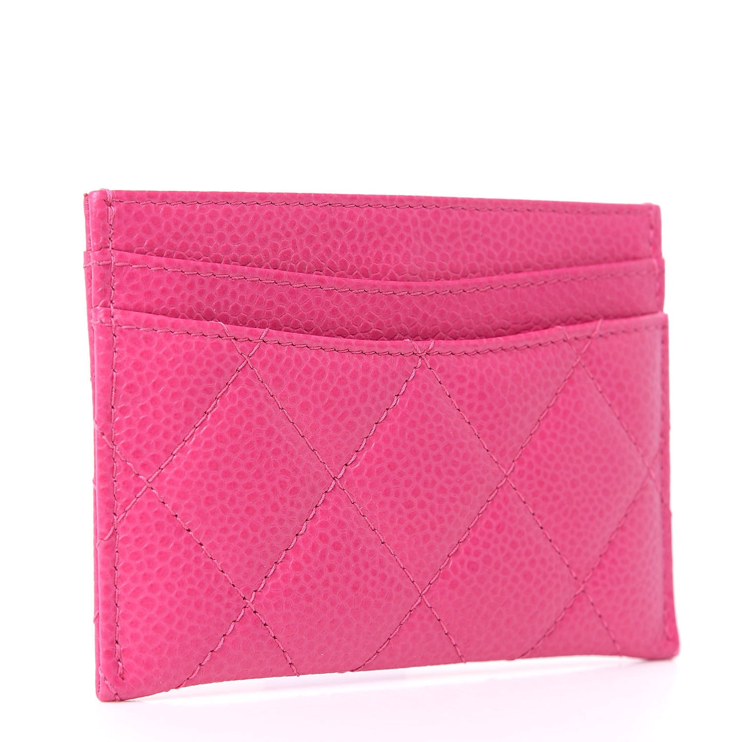 Caviar Quilted Card Holder Pink