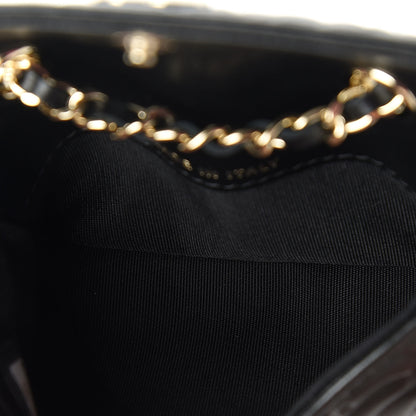 Chanel Lambskin Camellia Embossed Chain Belt Bag Black 5 of 12