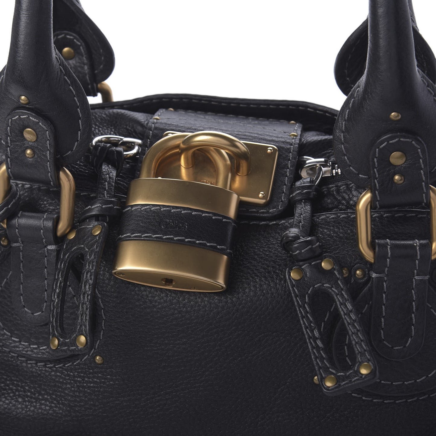 Calfskin Medium Paddington Satchel Black