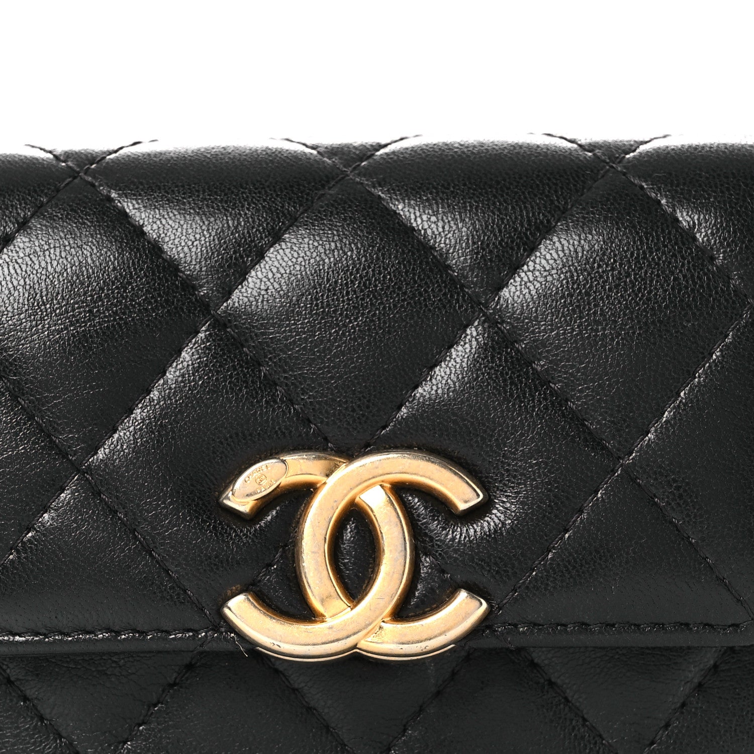 Chanel Lambskin Quilted Flap Chain Belt Bag Black 9 of 12