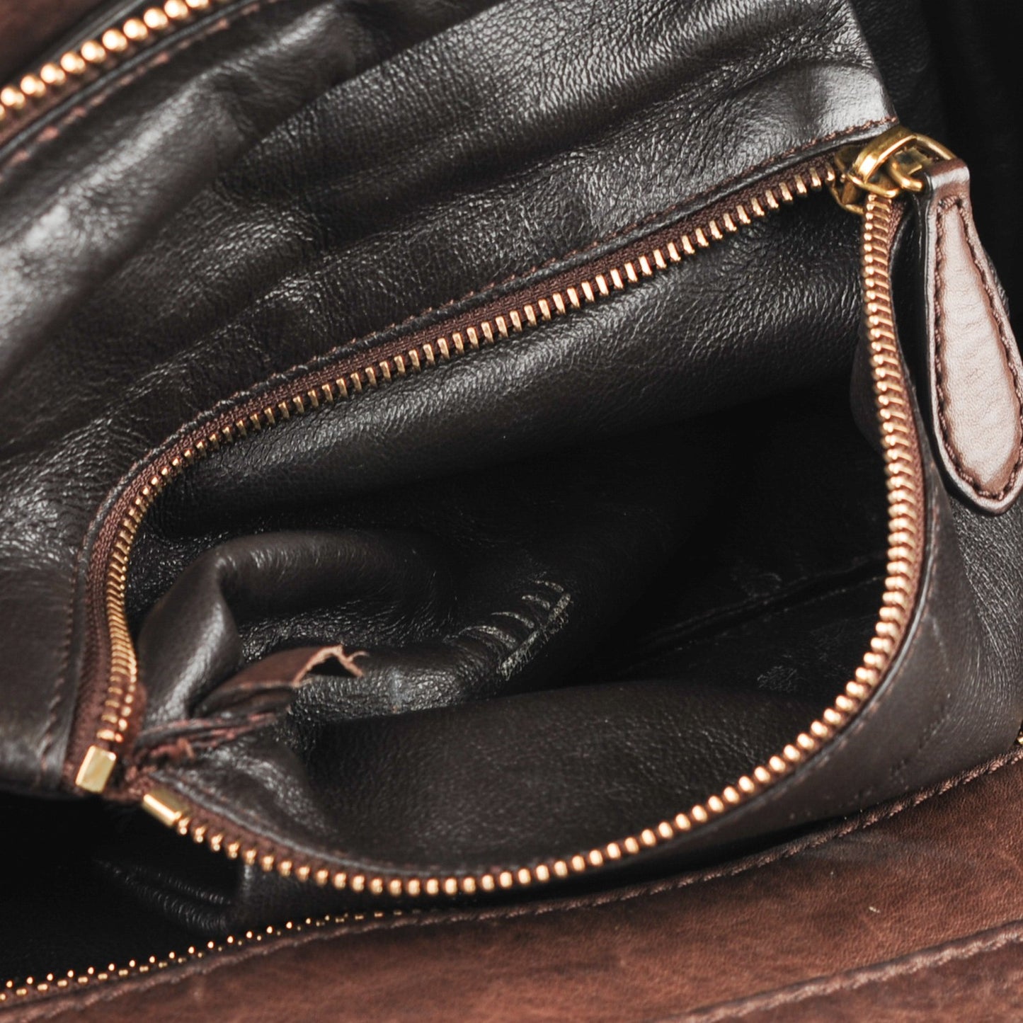 Pebbled Calfskin Mini Luggage Dark Brown