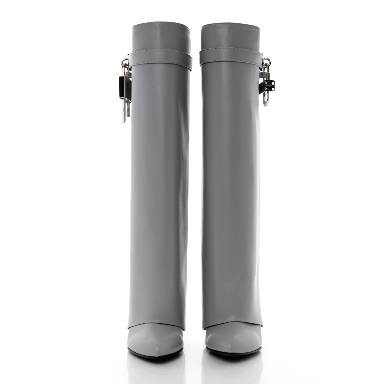Givenchy Box Calfskin Shark Lock Pant Boots 38 Grey 2 of 11