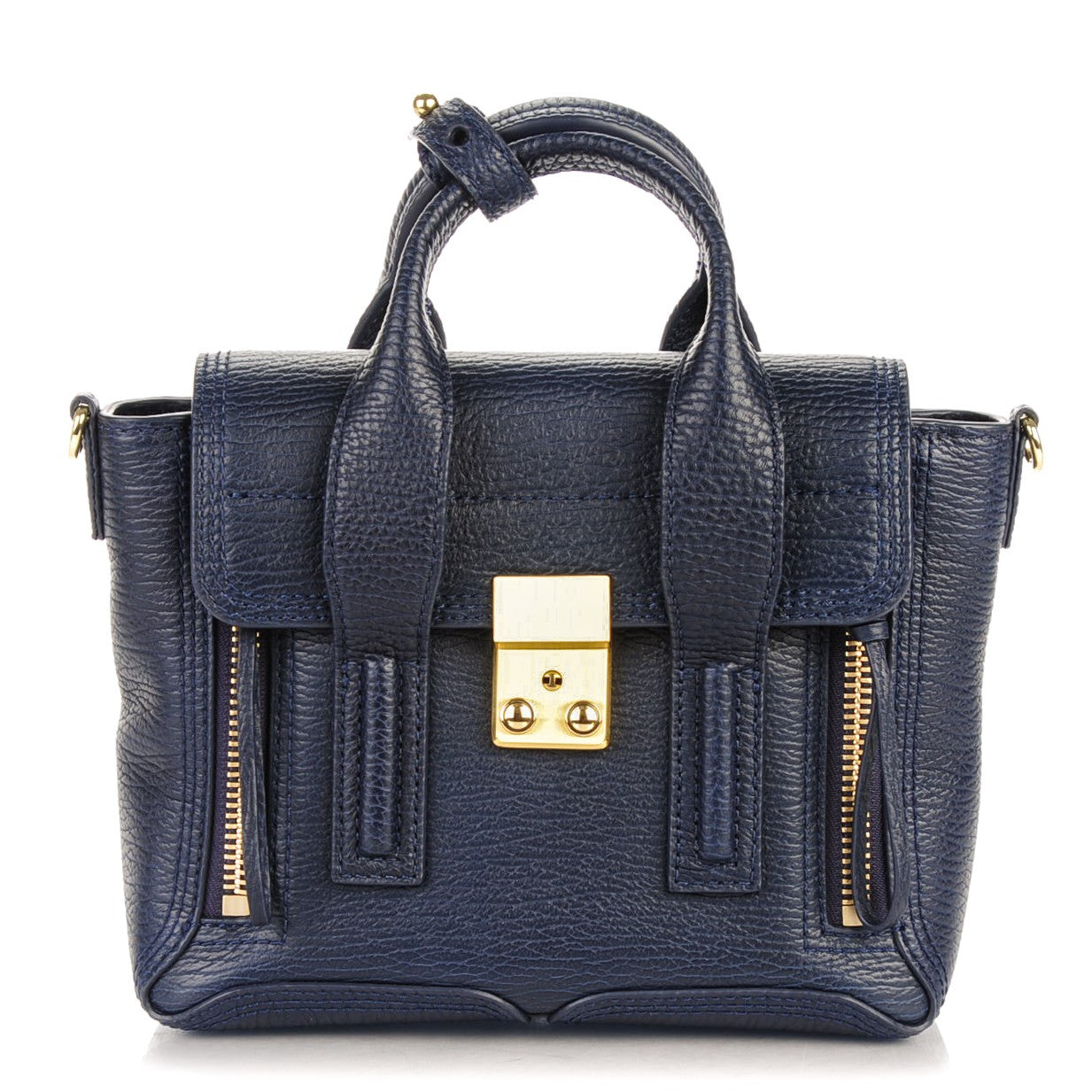 3.1 Textured Calfskin Mini Pashli Satchel Ink