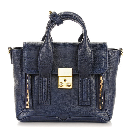 3.1 Phillip Lim 3.1 Textured Calfskin Mini Pashli Satchel Ink 1 of 8