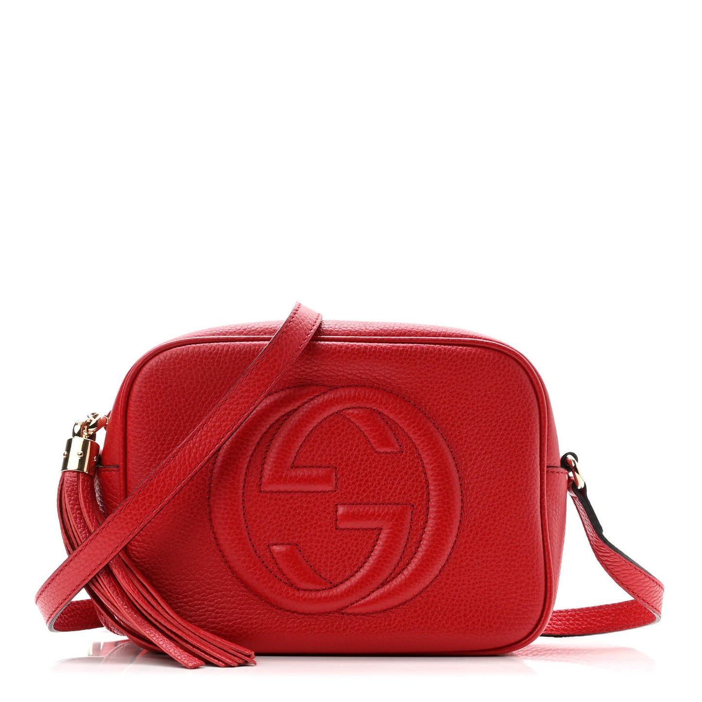 Pebbled Calfskin Small Soho Disco Bag Tabasco Red