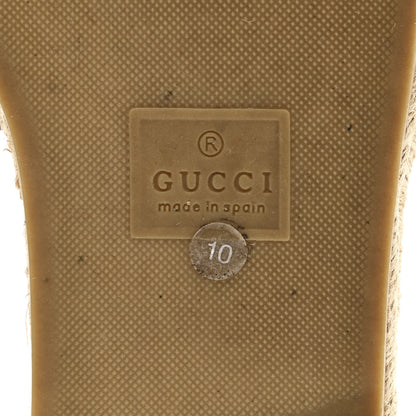 Gucci Cosmos Softy Calfskin Espadrille Mens Interlocking G Cut Out Slide Sandals 10 Black 8 of 10