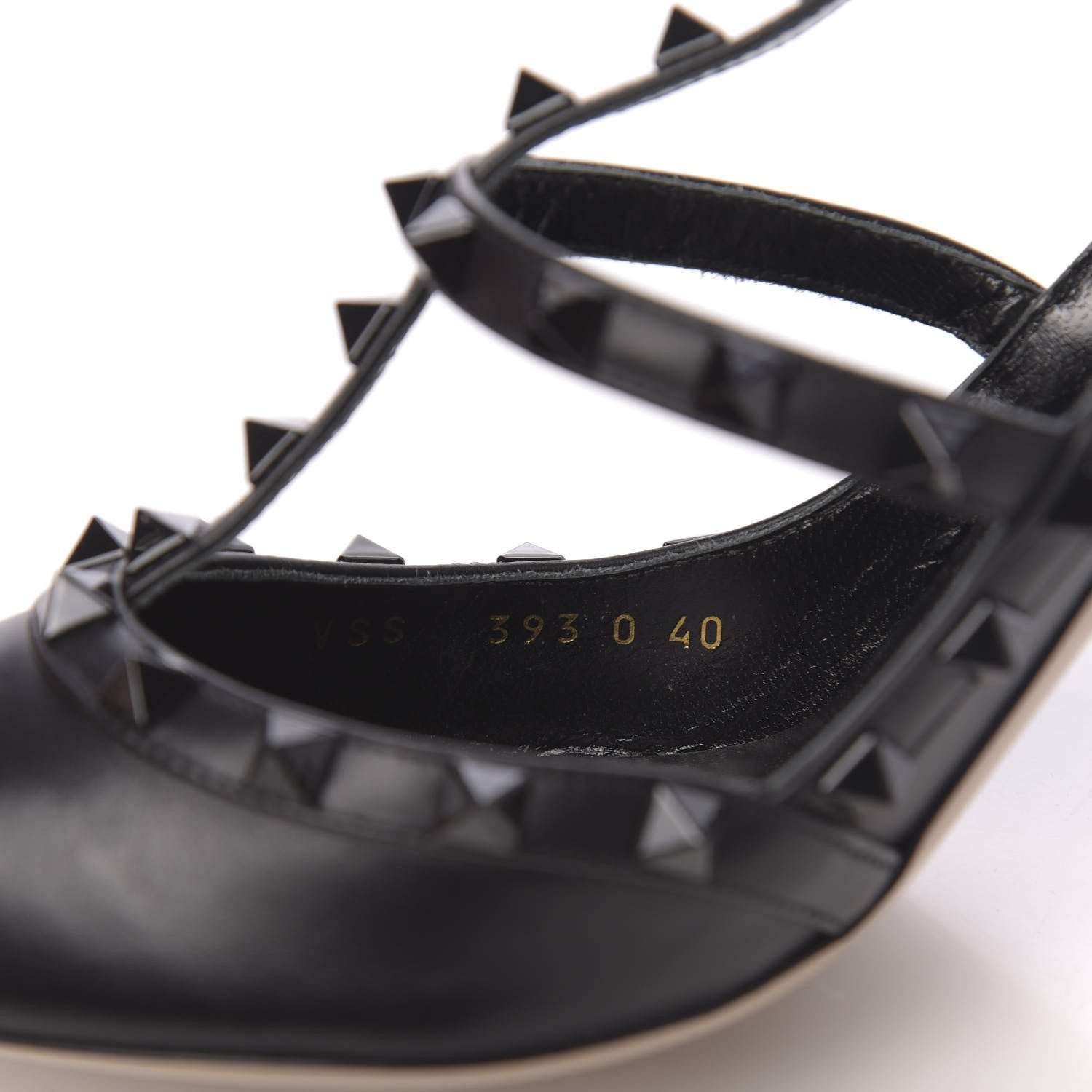 Valentino Garavani Calfskin Lacquered Monochrome Rockstud Ankle Strap 100mm Pumps 40 Black 7 of 9