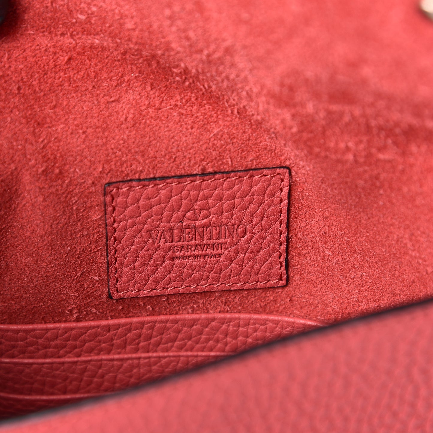 Pebbled Calfskin Rockstud Envelope Clutch Red