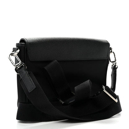 Prada Re-Nylon Saffiano Triangle Shoulder Bag Black 2 of 10