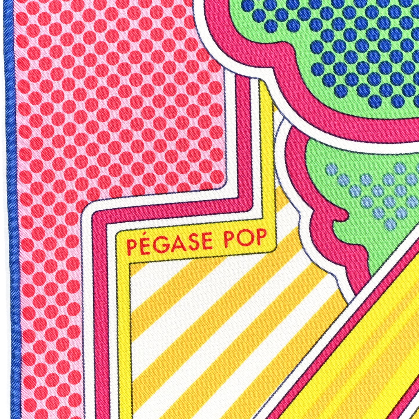 Silk Pegase Pop Pocket Square Rose Vif Vert Jaune