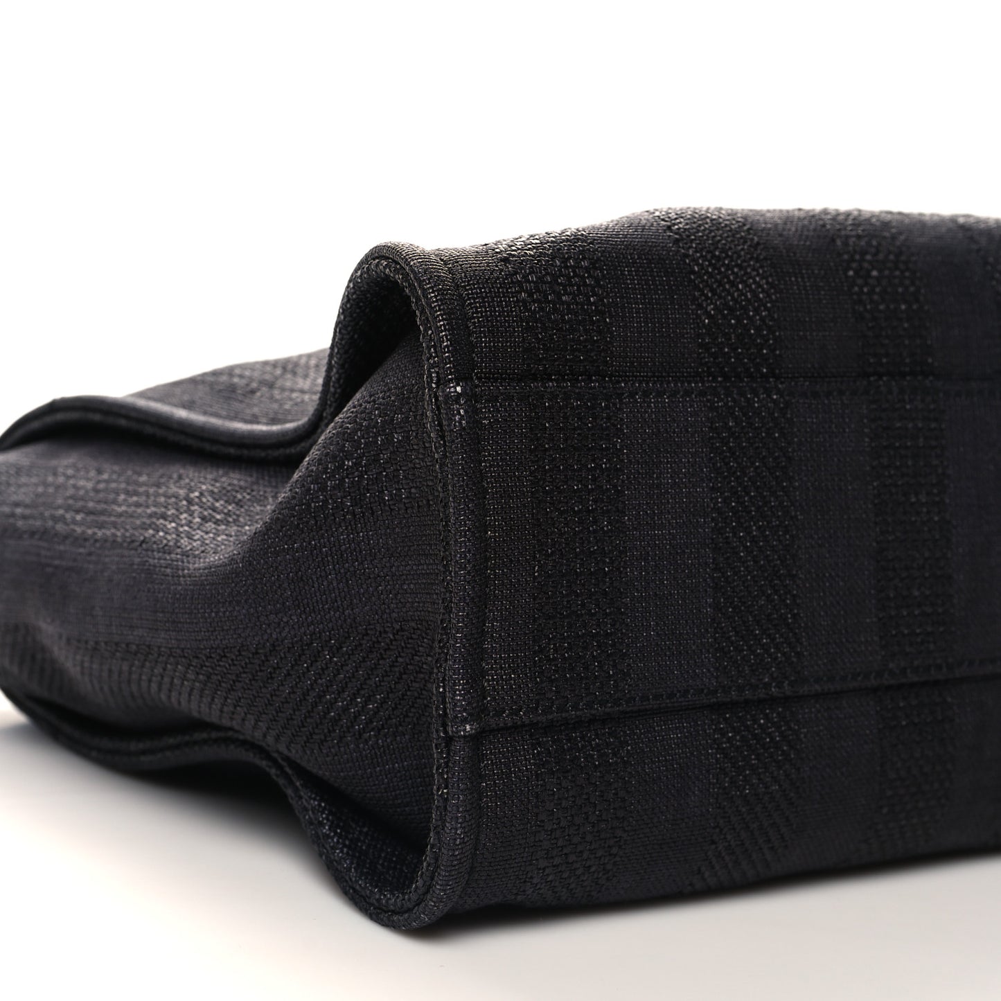Mixed Fibers Striped Small Deauville Tote Black