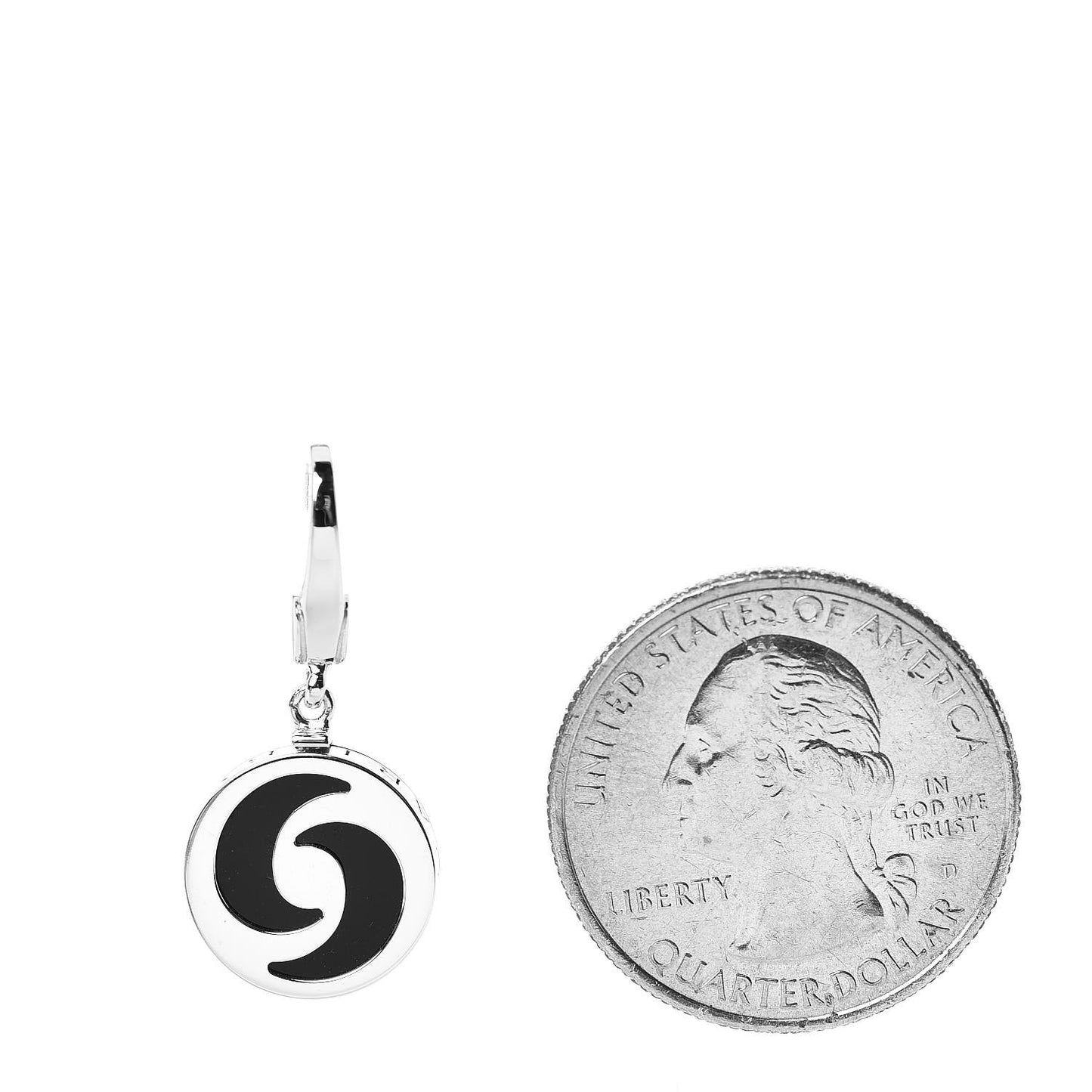 18K White Gold Black Onyx Optical Charm Pendant