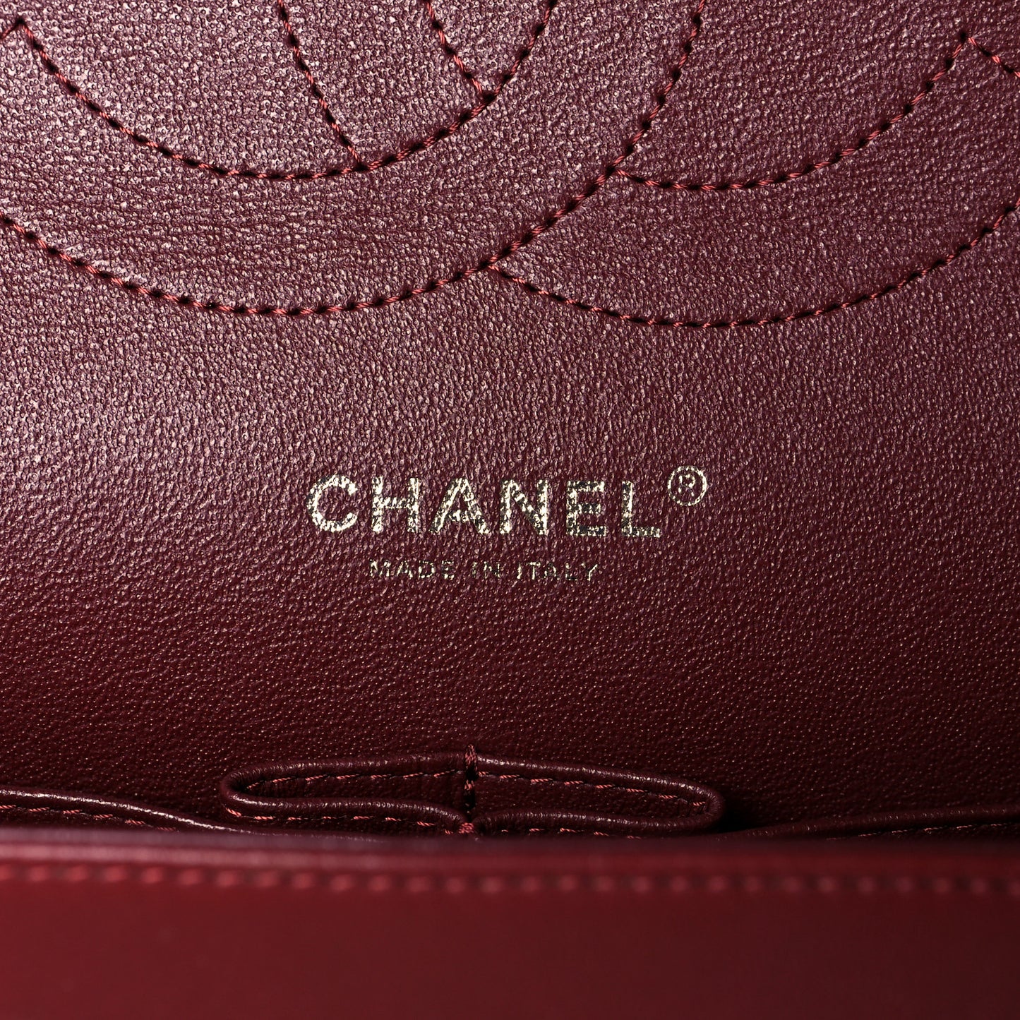 Lambskin Quilted Jumbo Double Flap Burgundy