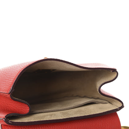 Chloe Grained Lambskin Mini Drew Shoulder Bag Plaid Red 5 of 9