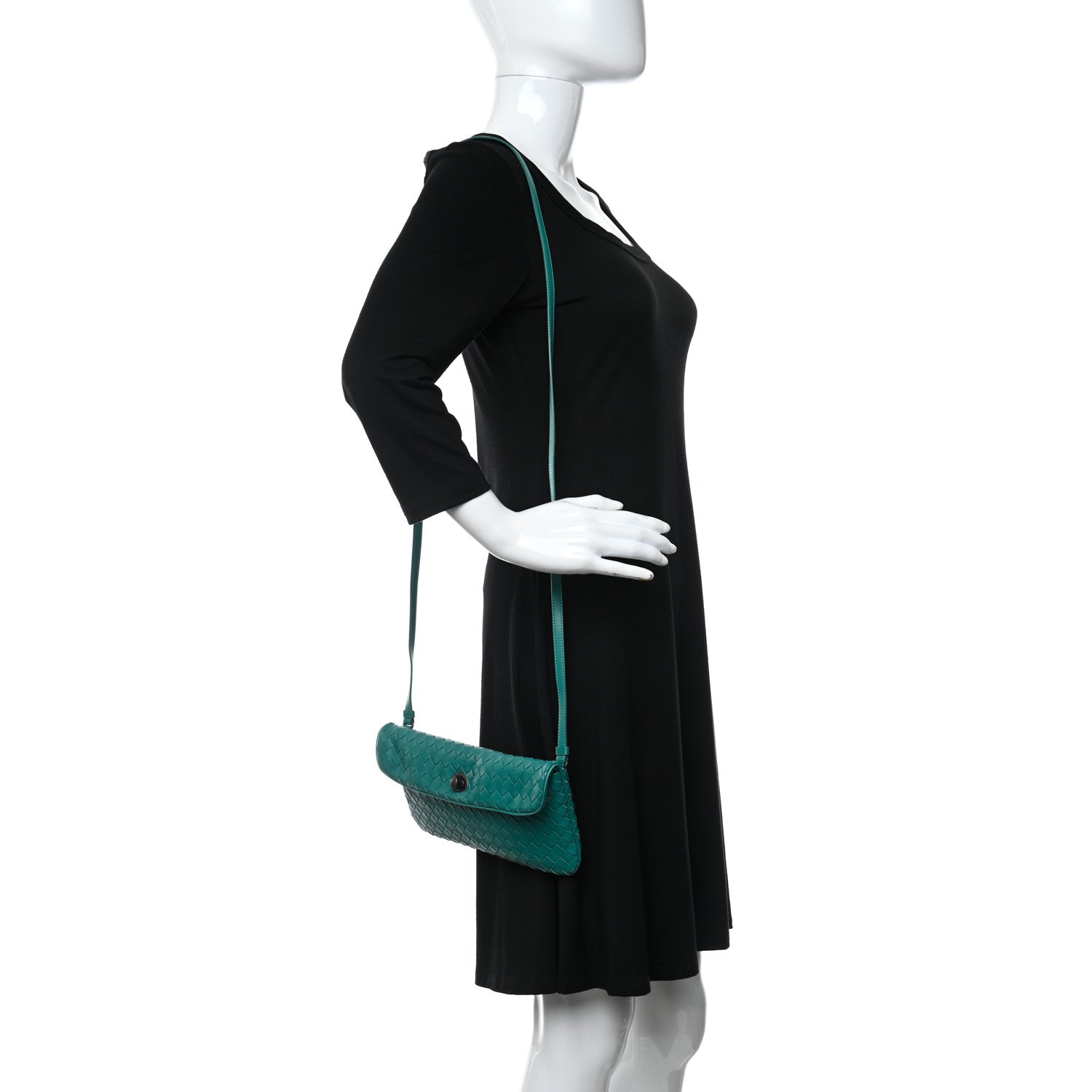 Bottega Veneta Nappa Intrecciato Mini Turn-Lock Crossbody Lagoon 3 of 10
