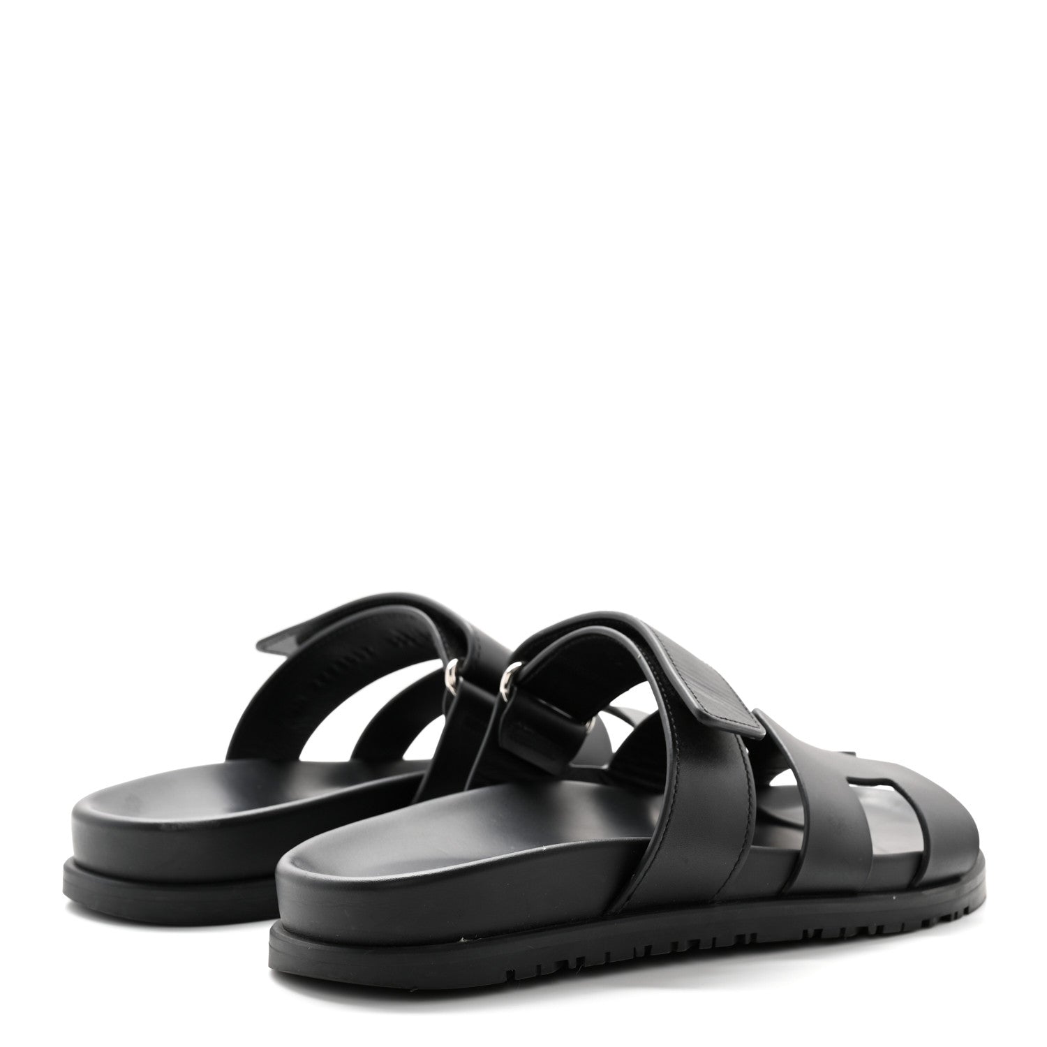 Hermes Calfskin Womens Chypre Sandals 35.5 Black 4 of 14
