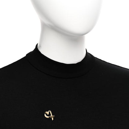 Tiffany 18K Yellow Gold Paloma Picasso Loving Heart Pin Brooch 2 of 3