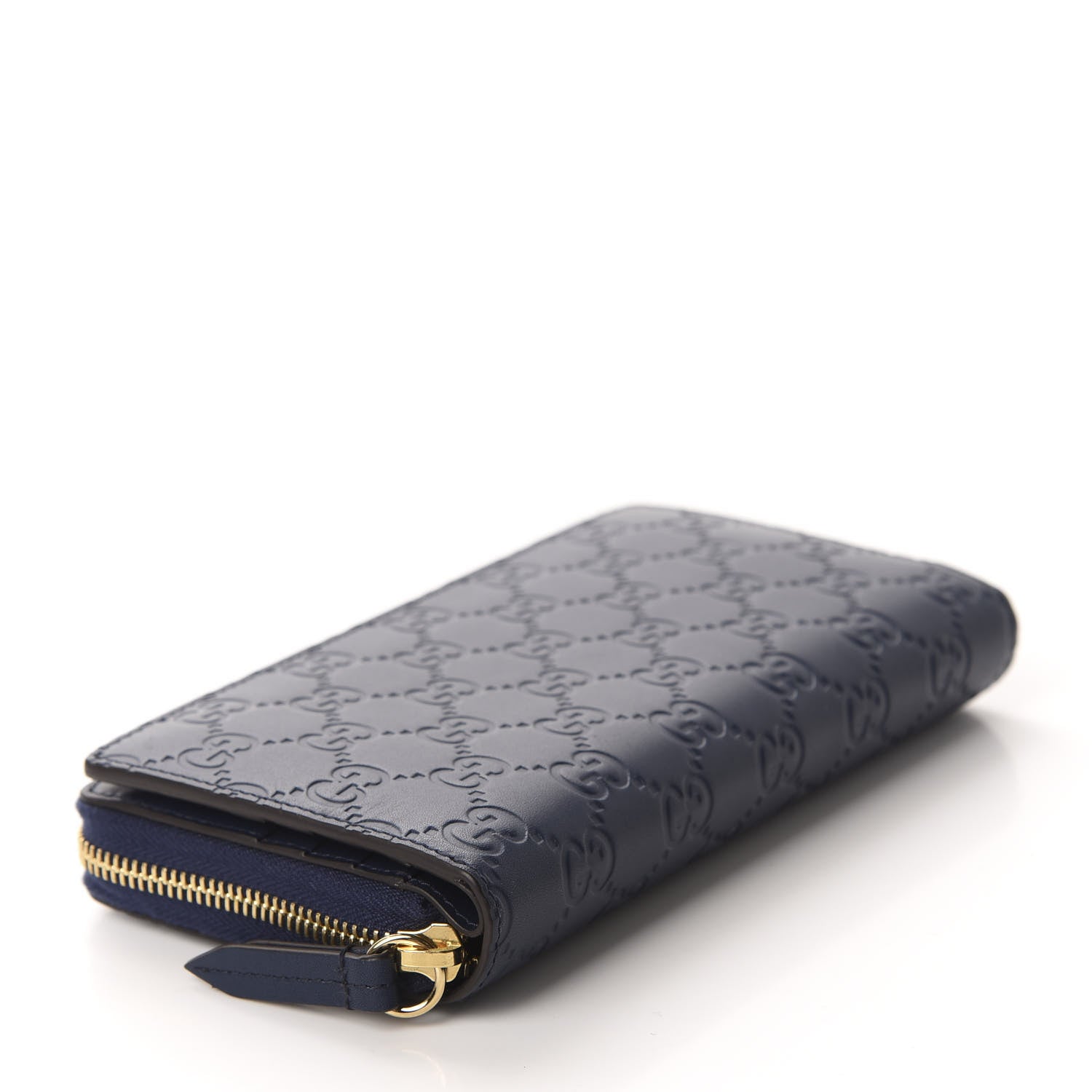 Gucci Guccissima Zip Around Long Wallet Blue 4 of 8