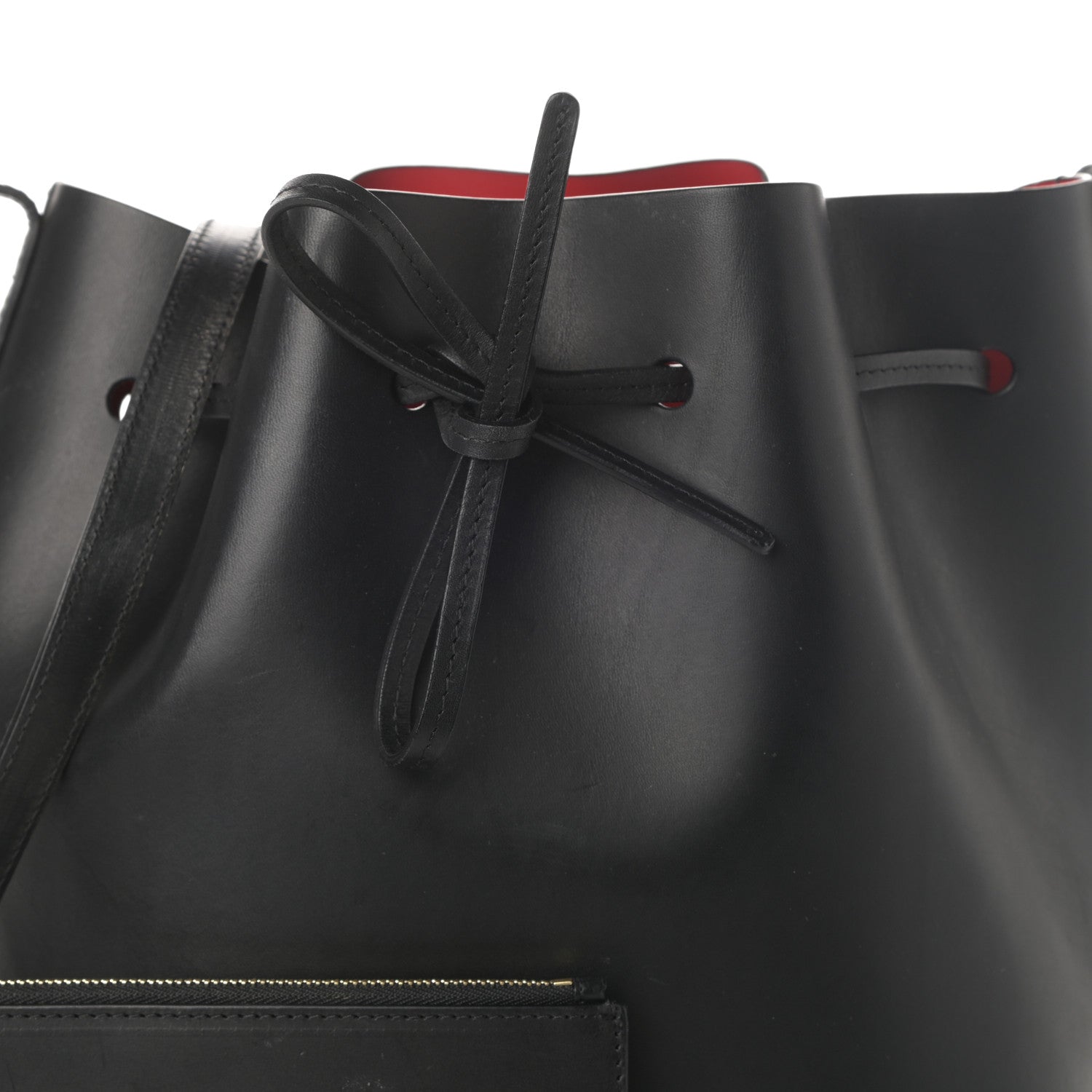 Mansur Gavriel Vegetable Tanned Calfskin Bucket Bag Black Flamma 7 of 9