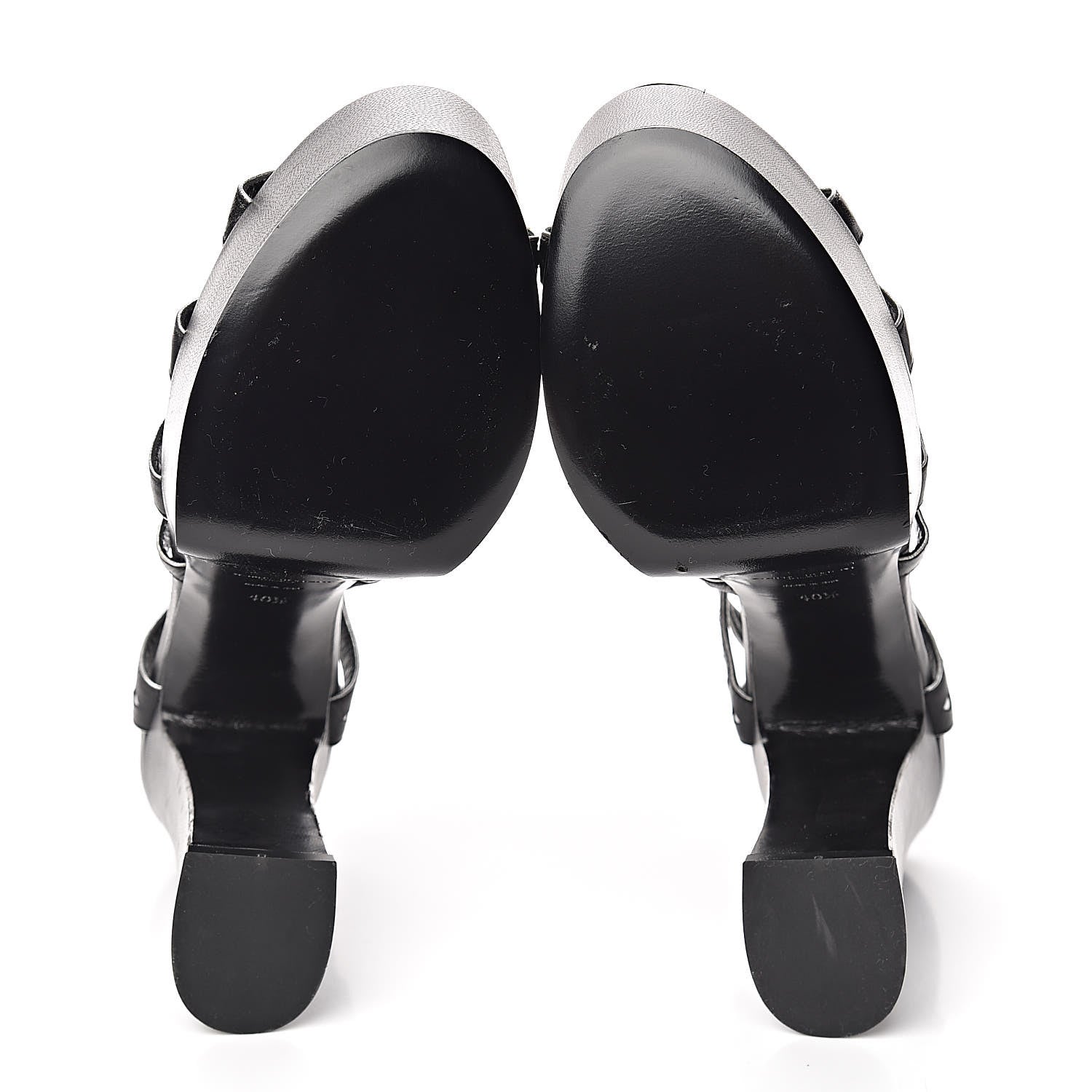 Saint Laurent Calfskin Tribute 105 Heart Platform Sandals 40.5 Black 5 of 10