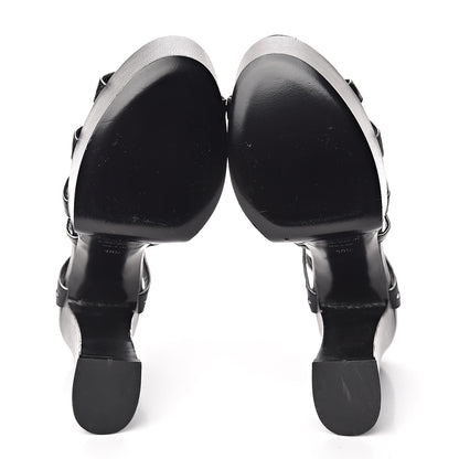 Saint Laurent Calfskin Tribute 105 Heart Platform Sandals 40.5 Black 5 of 10