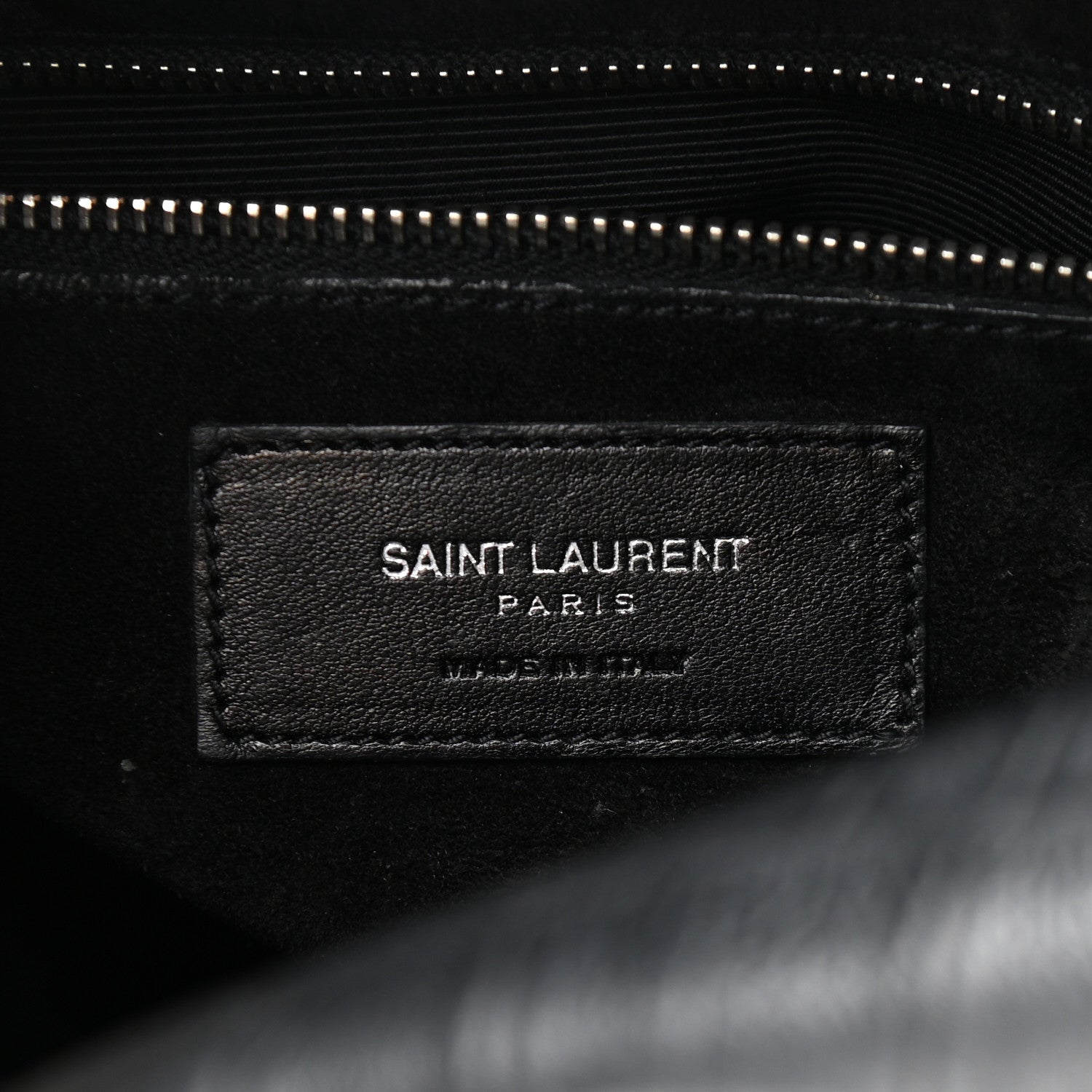 Saint Laurent Calfskin Crocodile Embossed Classic Duffle Bag Black 7 of 11