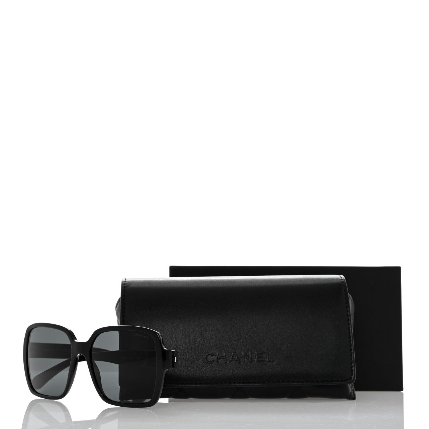 Chanel Acetate Polarized Square Sunglasses 5408 Black 8 of 8