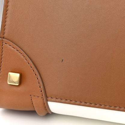 Celine Satin Calfskin Mini Tri-Color Luggage White Brown 10 of 13