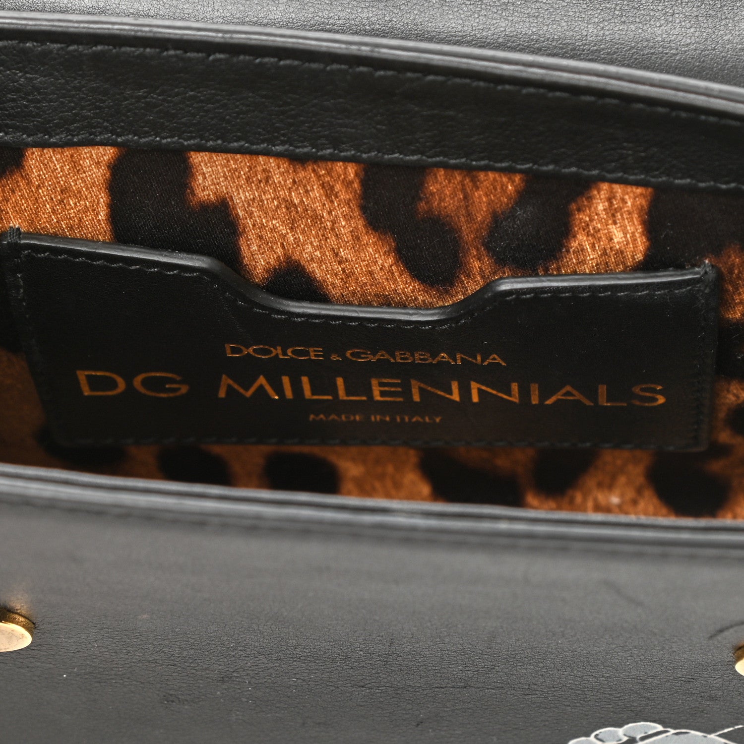 Dolce & Gabbana Crystal Embellished Calfkskin Mini Milennials Robot Satchel Black 6 of 7