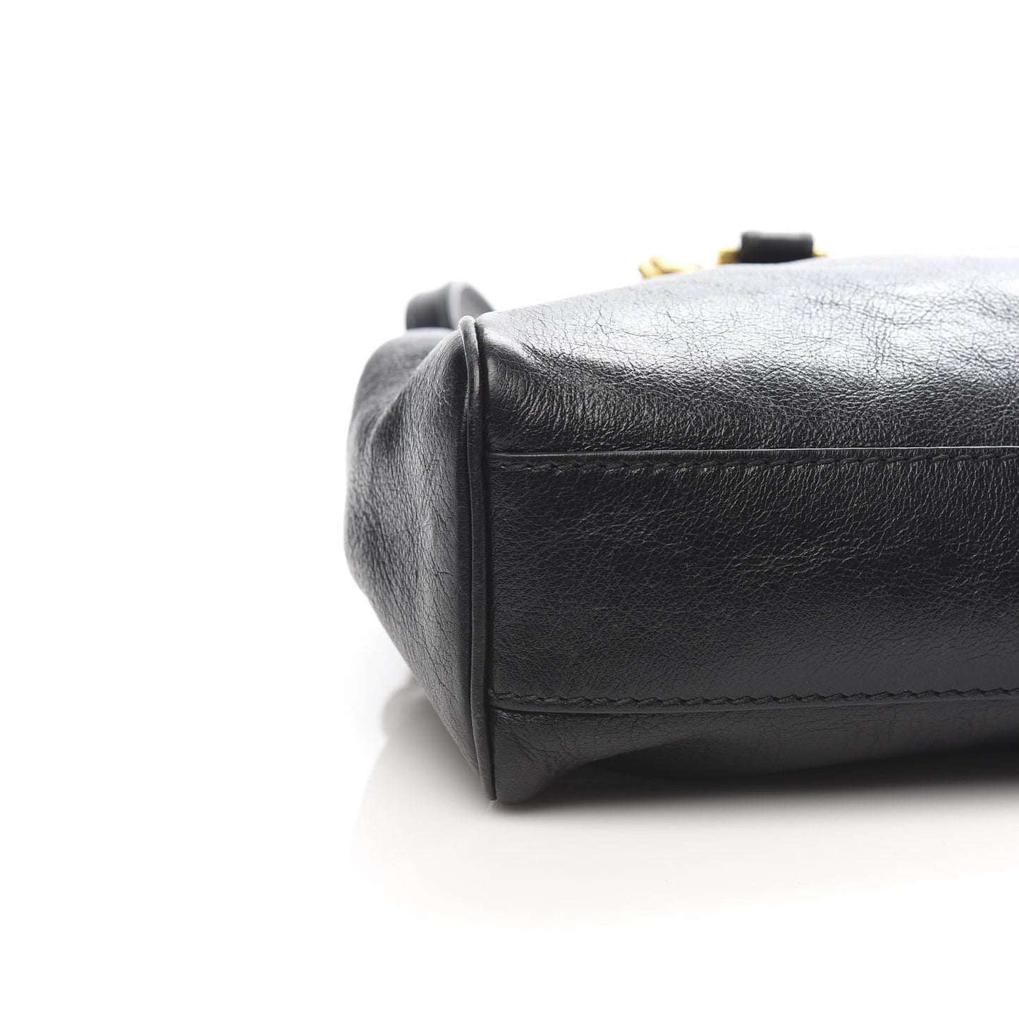 Calfskin Medium Re(Belle) Top Handle Bag Black