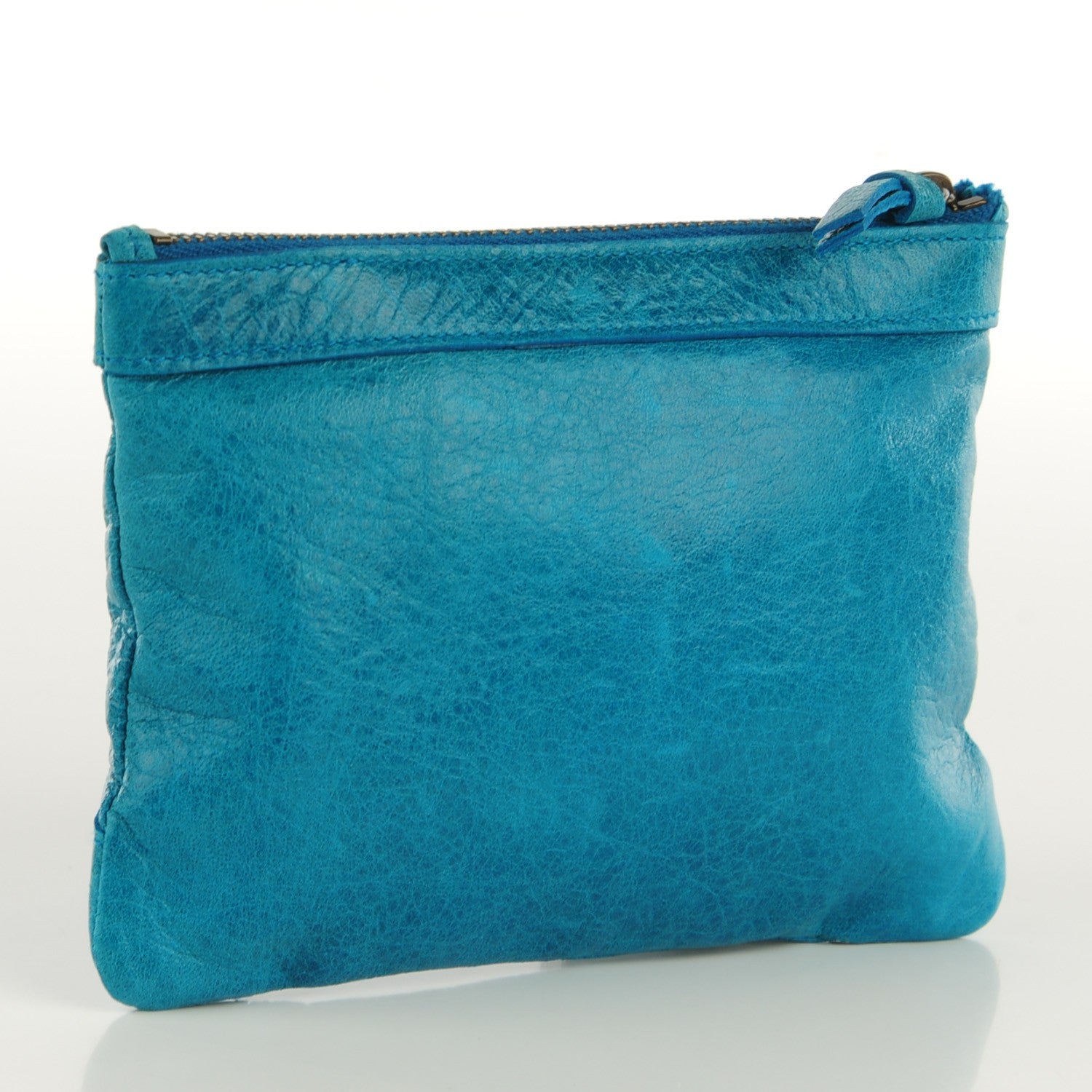 Balenciaga Chevre Classic Hardware M Porte-Monnaie Coin Purse Turquoise 3 of 9