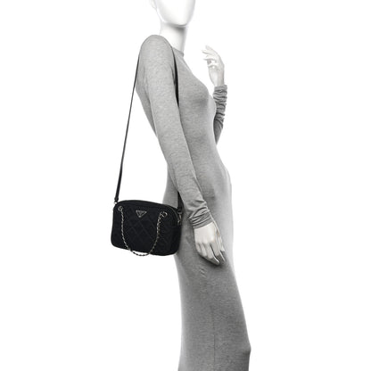 Prada Nylon Tessuto Impuntu Quilted Bandoliera Crossbody Bag Black 2 of 10