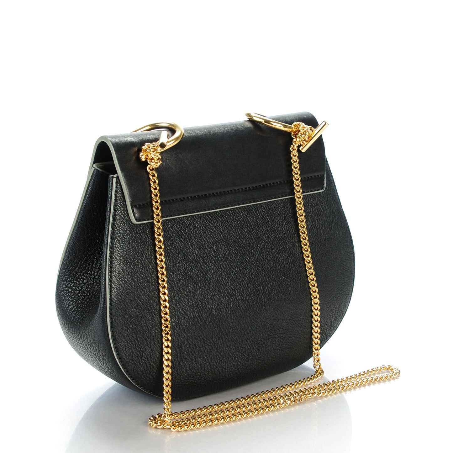 Goatskin Medium Drew Shoulder Bag Black