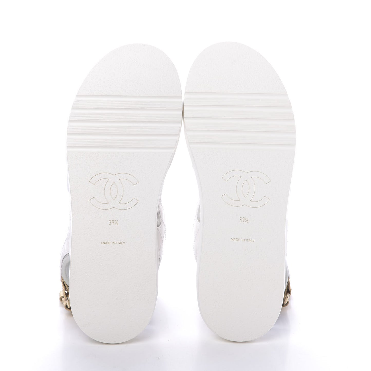 Goatskin Fabric Gladiator Sandals 39.5 White Light Grey Navy Blue