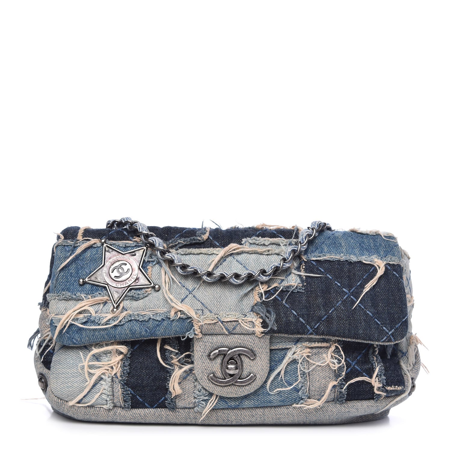 Chanel Denim Patchwork Paris Dallas Single Flap Blue 1 of 9